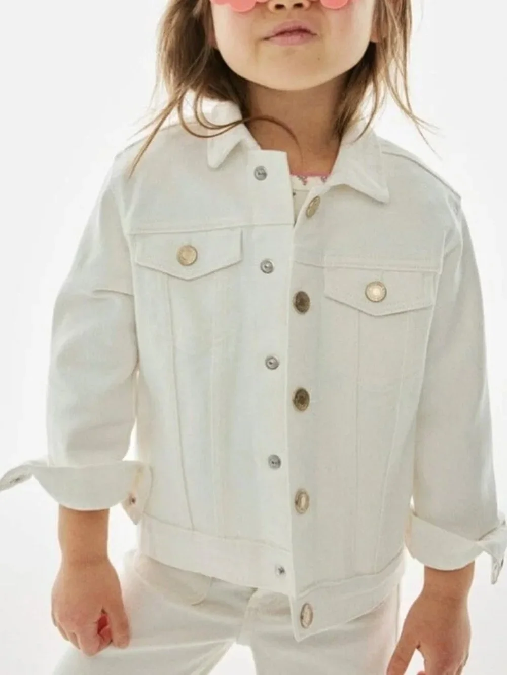 New TOMMY BAHAMA Baby Girl White Jean Jacket 4T